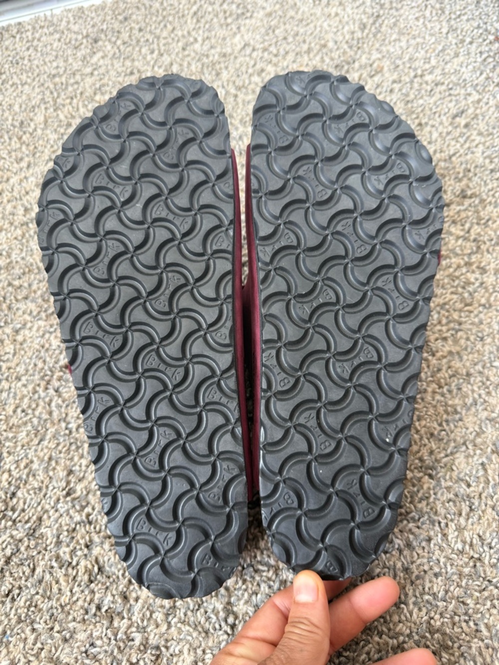 Birkenstock Arizona Double Strap Sandals in Burgundy - Picture 5 of 5